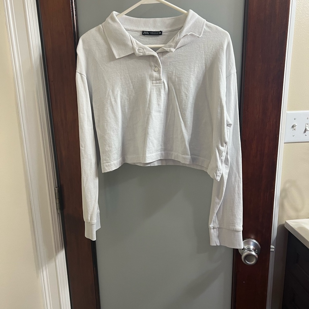 Zara Long Sleeve Crop Top